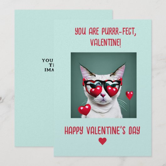 Cat Valentijn Kaart - Purrfect Ontwerp je eigen be (Voorkant / Achterkant)