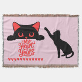 Cat Valentijn - My Heart Is Yours op lichtroze | Deken (Voorkant)