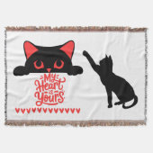 Cat Valentijn - My Heart Is Yours op wit | Deken (Voorkant)