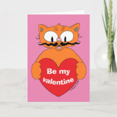 Cat Valentijnsdag Card Cartoon Feestdagen Kaart (Voorkant)