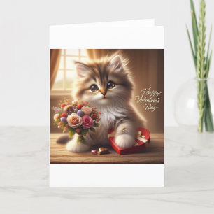 Cat Valentijnsdag kaart