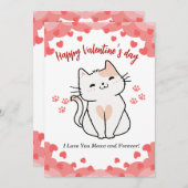 Cat Valentijnsdag Kaart cadeau voor kattenliefhebb (Voorkant / Achterkant)