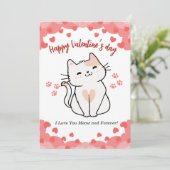 Cat Valentijnsdag Kaart cadeau voor kattenliefhebb (Staand voorkant)
