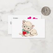  Cat Valentijnsdag Valentijn Notitiekaartje (Voorkant / Achterkant in situ)
