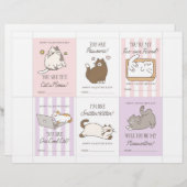 Cat Valentine Cards for Kids Briefhoofd (Voorkant / Achterkant)