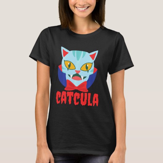 Cat Vampire Dracula Vampirina Halloween Co T-shirt (Voorkant)