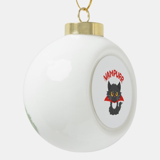 Cat Vampire Halloween Keramische Bal Ornament