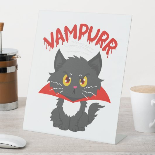 Cat Vampire Halloween Reclamebord Met Voetstuk (Insitu)