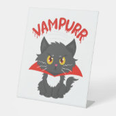 Cat Vampire Halloween Reclamebord Met Voetstuk (Voorkant)
