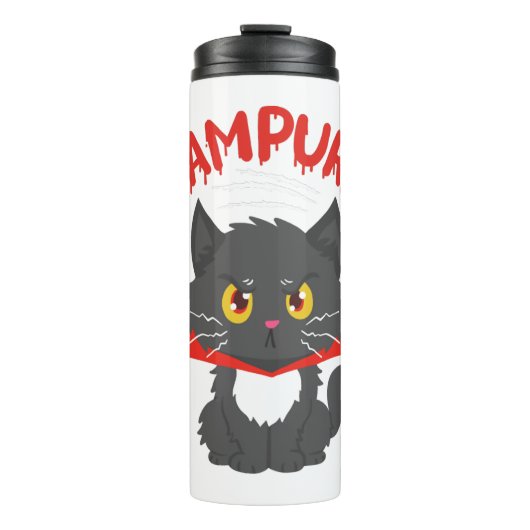 Cat Vampire Halloween Thermosbeker (Voorkant)
