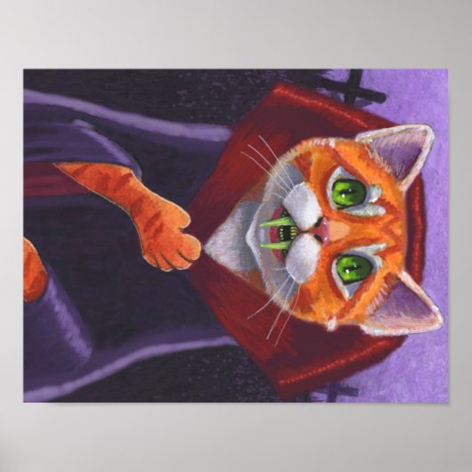Cat Vampire Oranje tablet Poster (Voorkant)