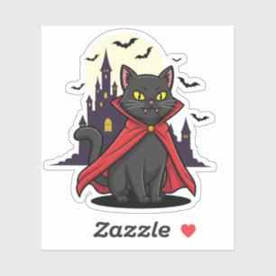 Cat Vampire - Schattige Fanged Halloween Kat Sticker