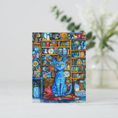 Cat van Colourful Shelf Briefkaart (Staand voorkant)