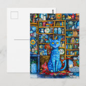 Cat van Colourful Shelf Briefkaart (Voorkant / Achterkant)