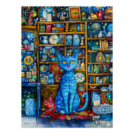 Cat van Colourful Shelf Perfect Poster