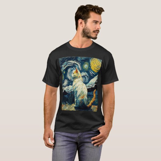 Cat Van Gogh - Cat Art Lover T-shirt (Voorkant volledig)
