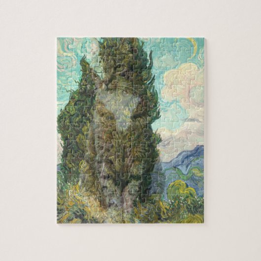 Cat Van Gogh Jigzaag Puzzle Legpuzzel (Verticaal)