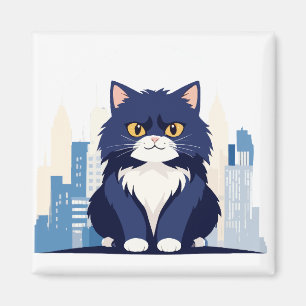 Cat Vector Art Animal Modern Urban Graphic City Magneet