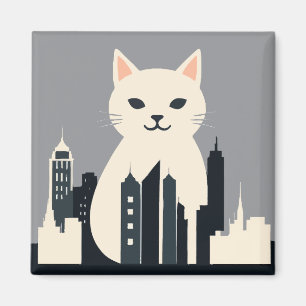 Cat Vector Art Animal Modern Urban Graphic City Magneet