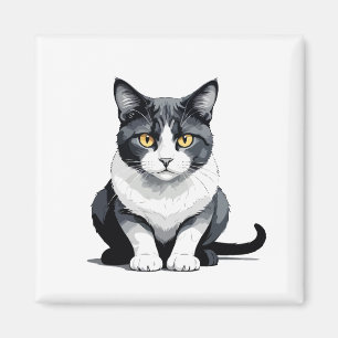 Cat Vector Grafische Kunst Portret Dierlijke Geest Magneet