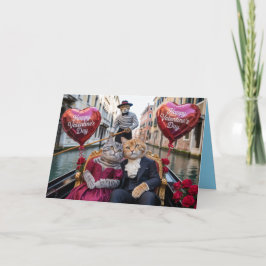 Cat Venice Valentine's Day Card Feestdagen Kaart