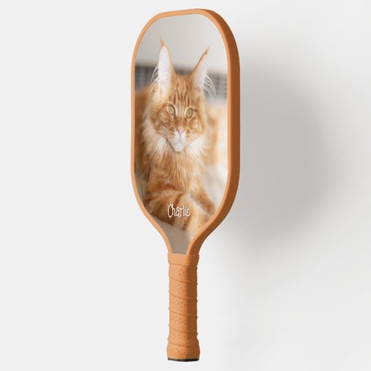 Cat Vertical Portrait Photo - Schattigee letternaa Pickleball Paddle (Links)
