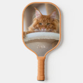 Cat Vertical Portrait Photo - Schattigee letternaa Pickleball Paddle (Achterkant)