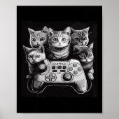Cat Videogame Controller Squad Poster (Voorkant)