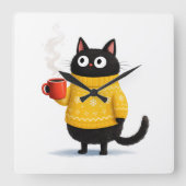 cat  vierkante klok (Voorkant)