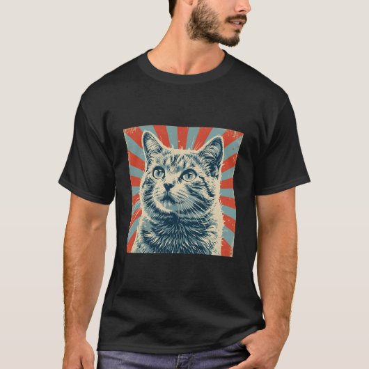 Cat Vintage distressed poster  T-shirt (Voorkant)