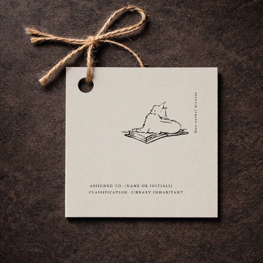 Cat Vintage Scientific Art | Dark Academia  Bedankjes Labels