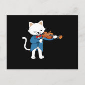 Cat Violin Briefkaart (Voorkant)