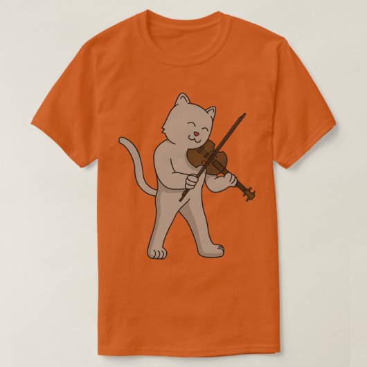 Cat violine cadeau-violist speelinstrument t-shirt (Design voorkant)