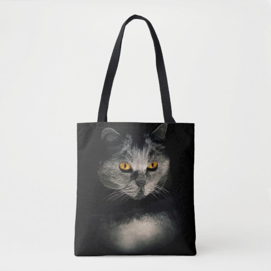 Cat Vision | Grijze kat | Kattenogen Tote Bag (Voorkant)