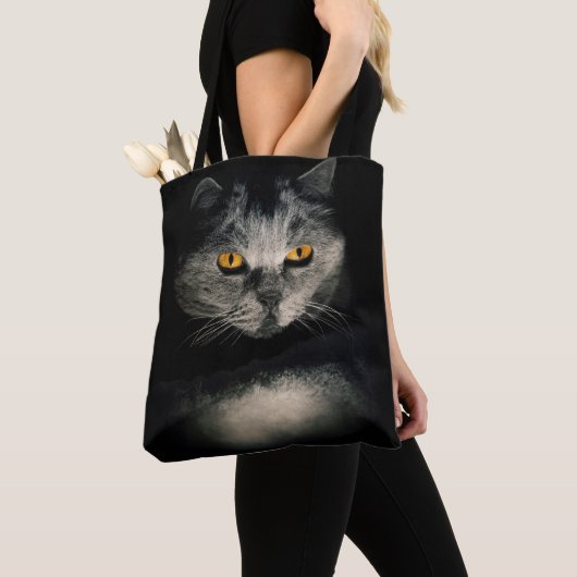 Cat Vision | Grijze kat | Kattenogen Tote Bag (Dichtbij)