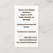 Cat. Visitekaartje (Achterkant)