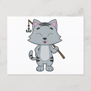 Cat Vist Fisher Finshing rod Briefkaart