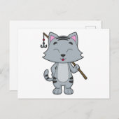 Cat Vist Fisher Finshing rod Briefkaart (Voorkant / Achterkant)