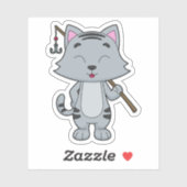 Cat Vist Fisher Finshing rod Sticker (Vel)