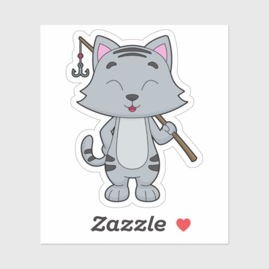 Cat Vist Fisher Finshing rod Sticker (Vel)