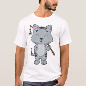 Cat Vist Fisher Finshing rod T-shirt (Voorkant)
