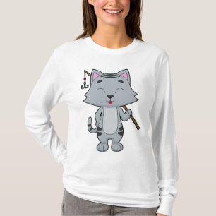 Cat Vist Fisher Finshing rod T-shirt