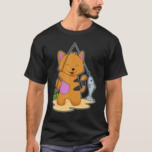 Cat Vist Fisher Fish T-shirt (Voorkant)
