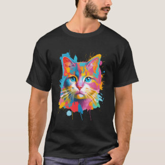 Cat voor kitten Kleurrijke Kat Adoptie T-shirt