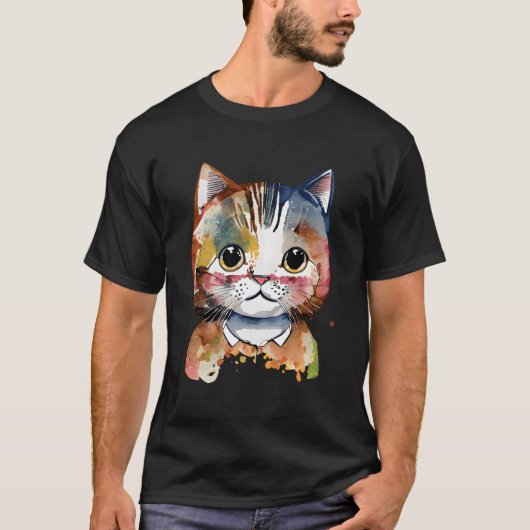 Cat voor kitten Kleurrijke Kat Adoptie T-shirt (Voorkant)