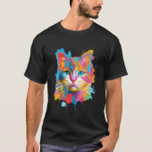 Cat voor kitten Kleurrijke Kat Adoptie T-shirt (Voorkant)