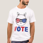 Cat Vote Amerikaanse Vlag Zonnebrillen Cat lady Vo T-shirt (Voorkant)