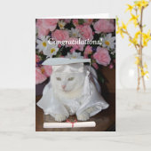   Cat Vrouw Afstuderen Kaart (Gele Bloem)