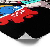 Cat vs. Gop Elephant - Kamala Harris - Anti Trump Poster (Hoek)