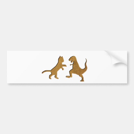 CAT VS T-REX  TEXTURE BUMPERSTICKER (Voorkant)
